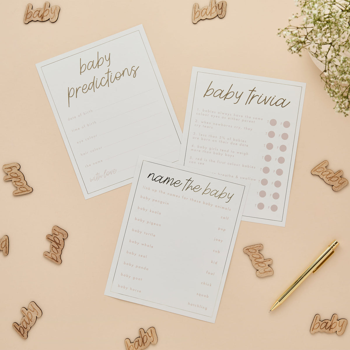 18 Pack Baby Predictions Cards | Baby Shower Supplies UK Party Games Baby Predictions Cards - 18 Pack