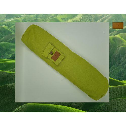 Cotton Linen Yoga Mat Bag - Lime Green