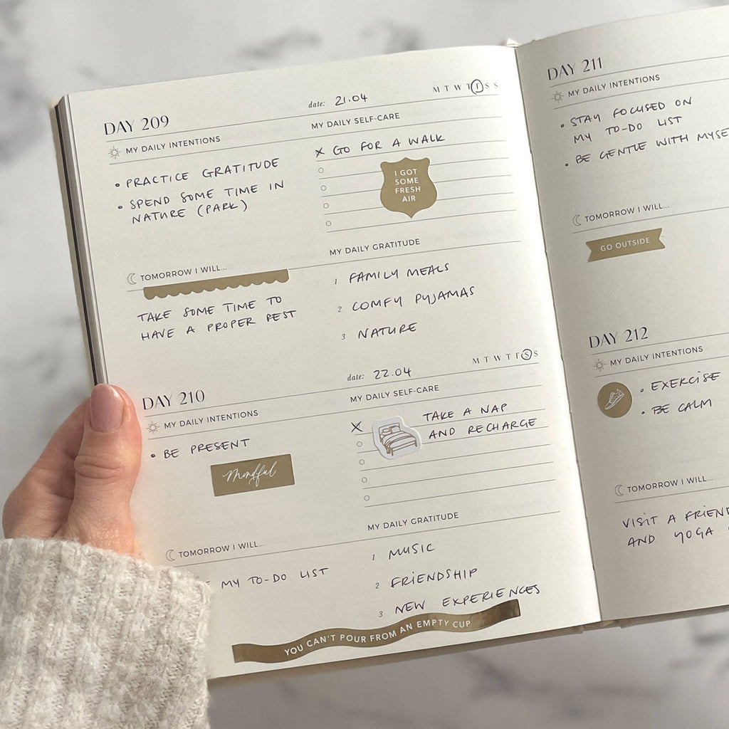 My Daily Self-Care Intentions & Gratitude Journal - Pebble