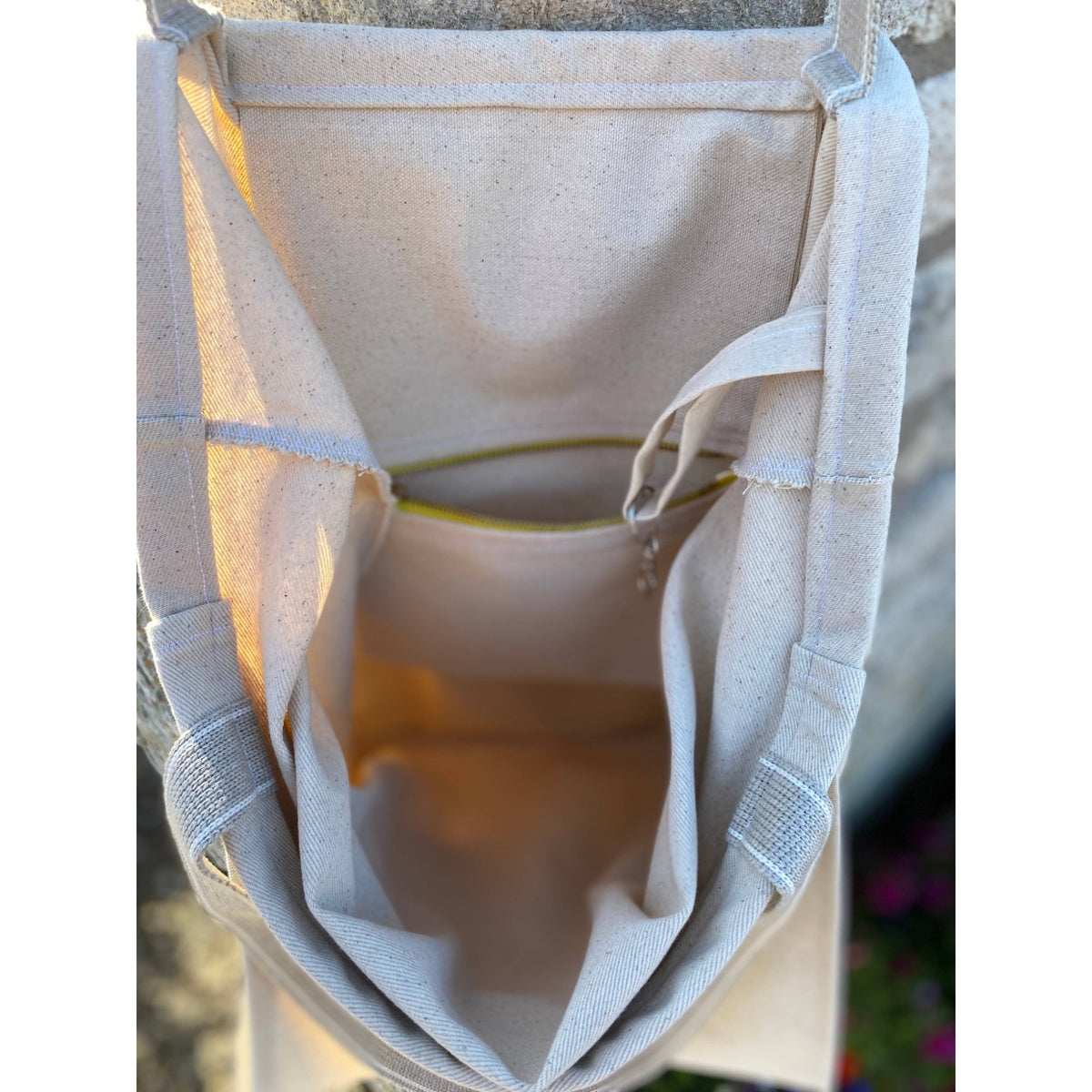 Handmade Organic Cotton Yoga Bag - Cream