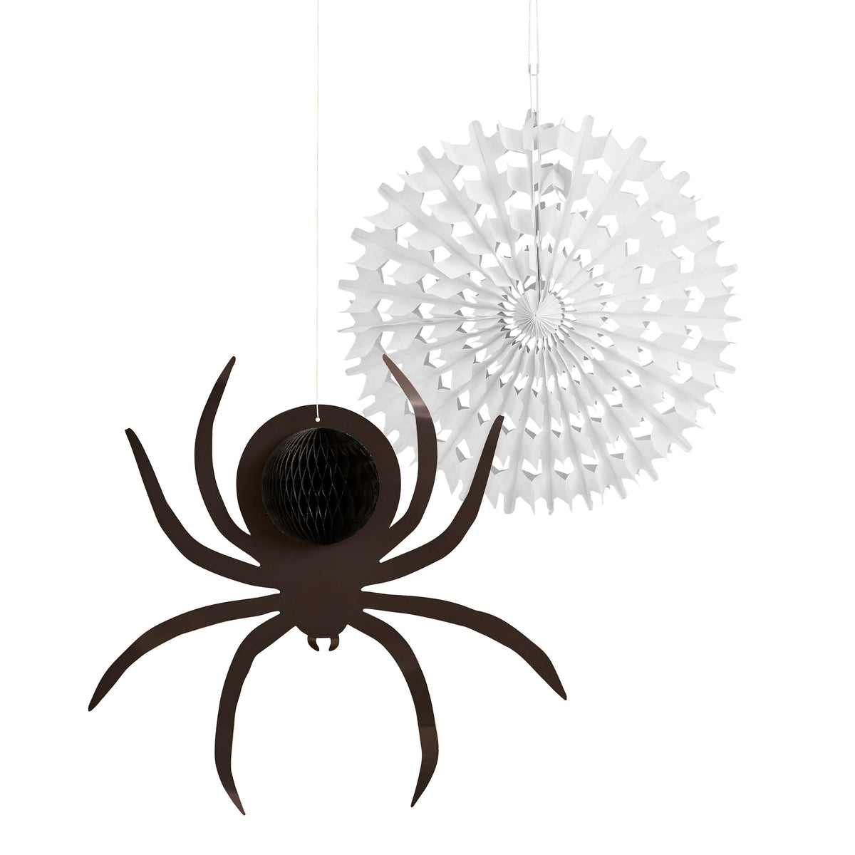 2 Pack Spider Web & Spider Honeycomb | Halloween Party Supplies UK Party Decorations 2 Pack Spider Web & Spider Honeycomb