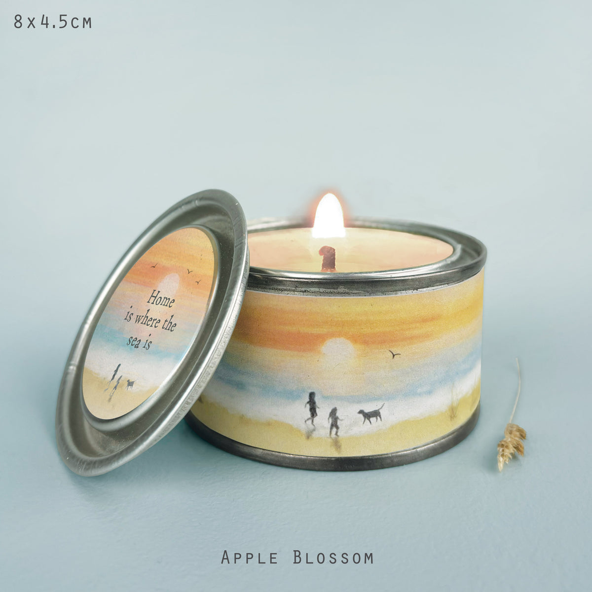 East of India Seascape Tin Candle - Home is where the sea is