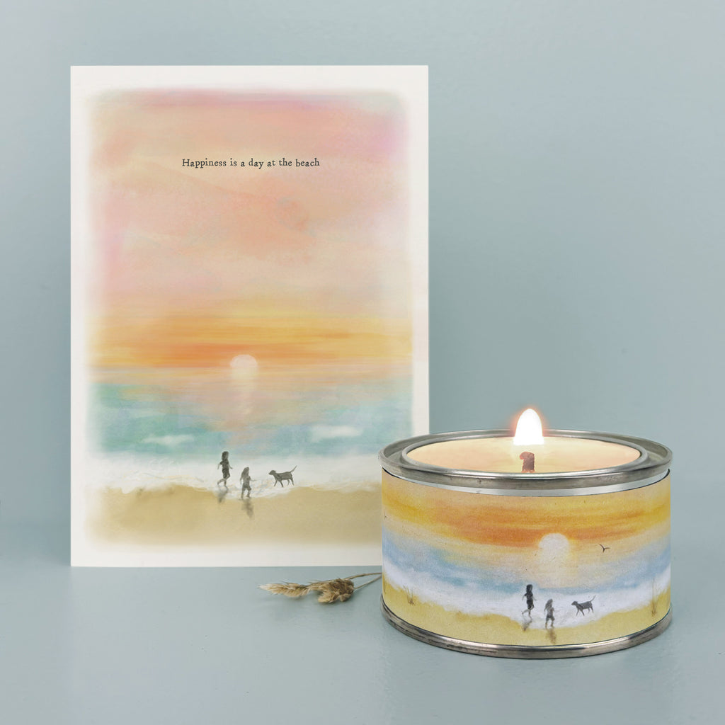 East of India Seascape Tin Candle - Home is where the sea is