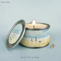 East of India Seascape Tin Candle - Wild as the ocean free as the sea