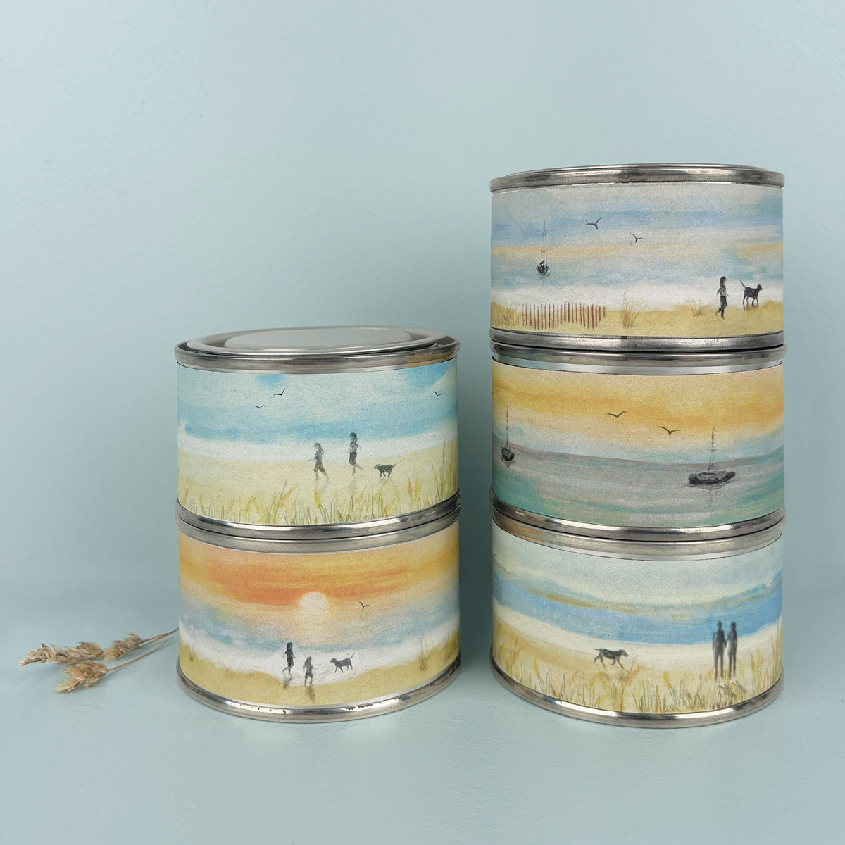East of India Seascape Tin Candle - Wild as the ocean free as the sea