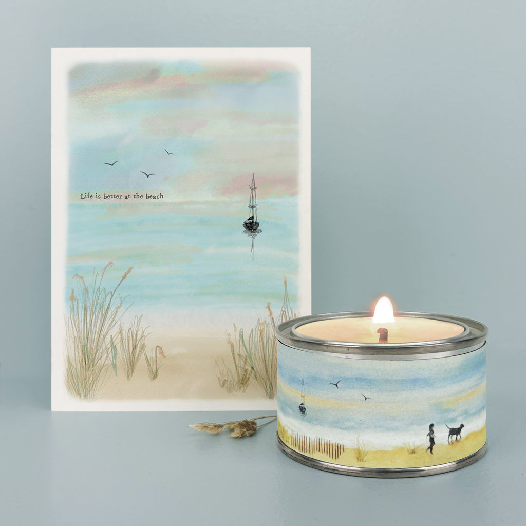 East of India Seascape Tin Candle - Happy memories