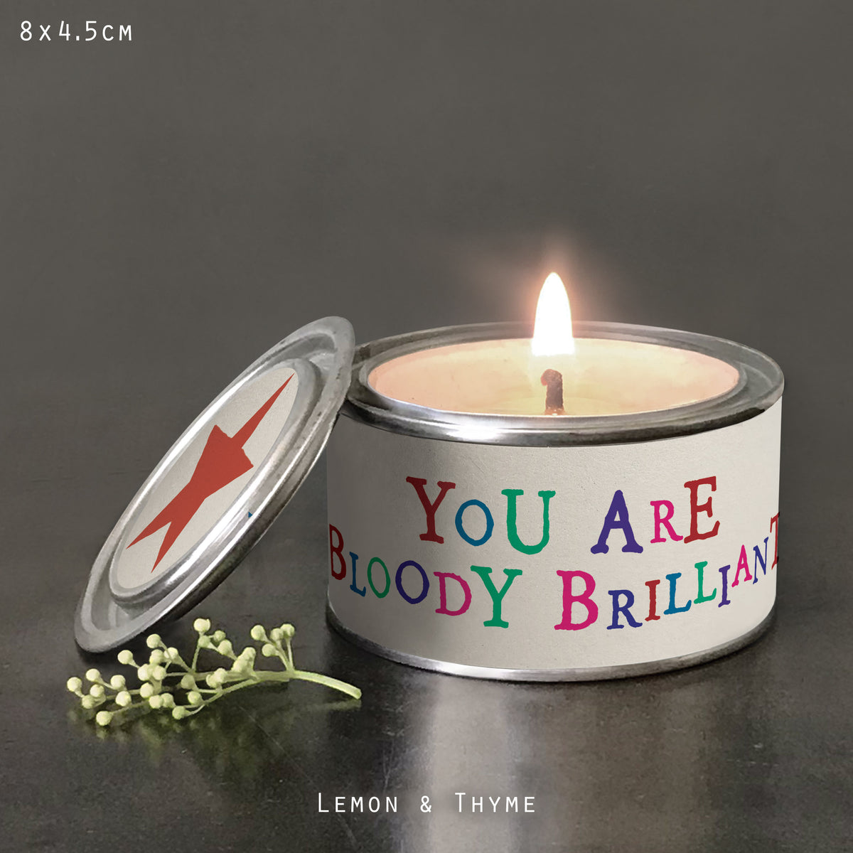 East of India Word Tin Candle - You are bloody brilliant