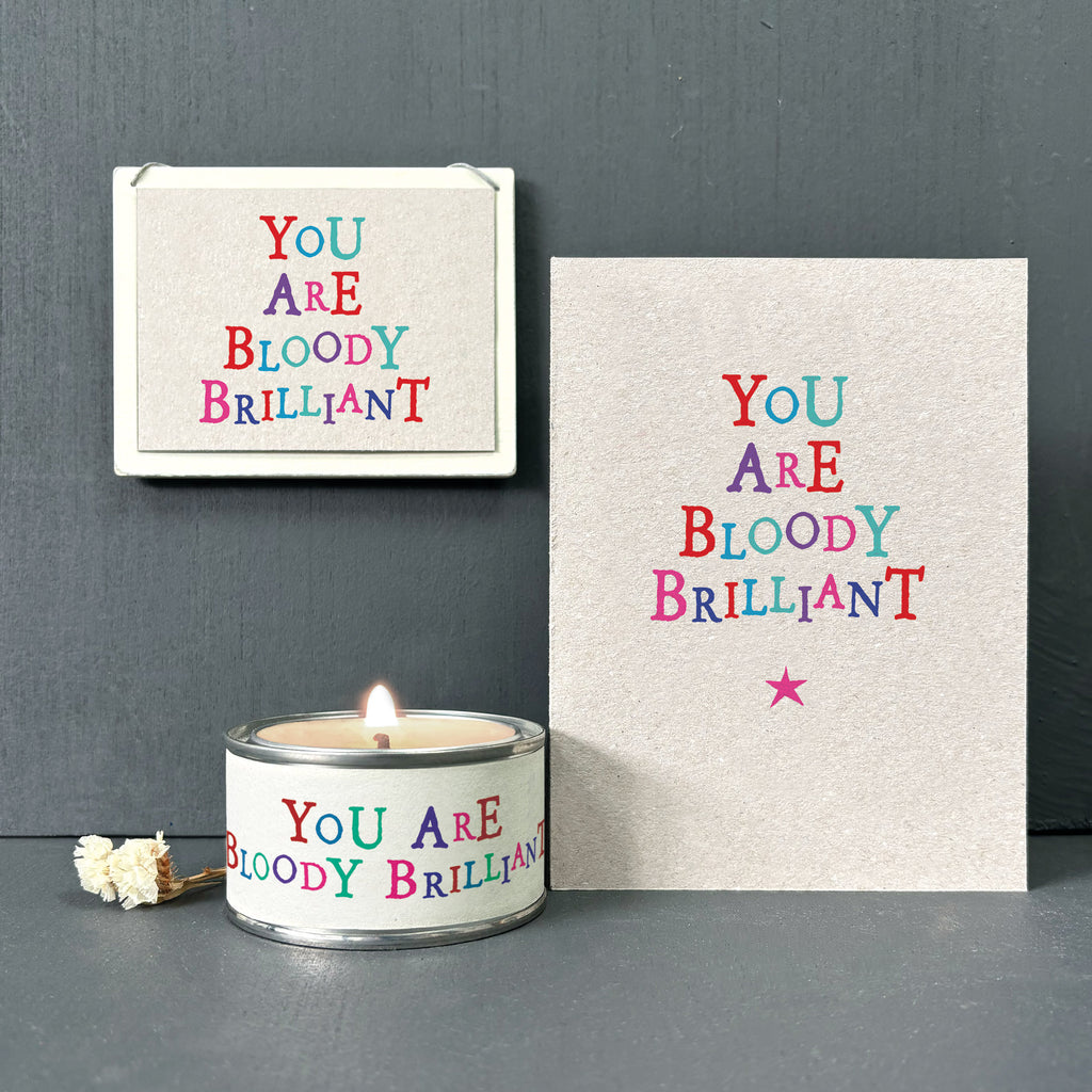 East of India Word Tin Candle - You are bloody brilliant