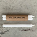 East of India Kraft Wrapped Candles - Merry Christmas