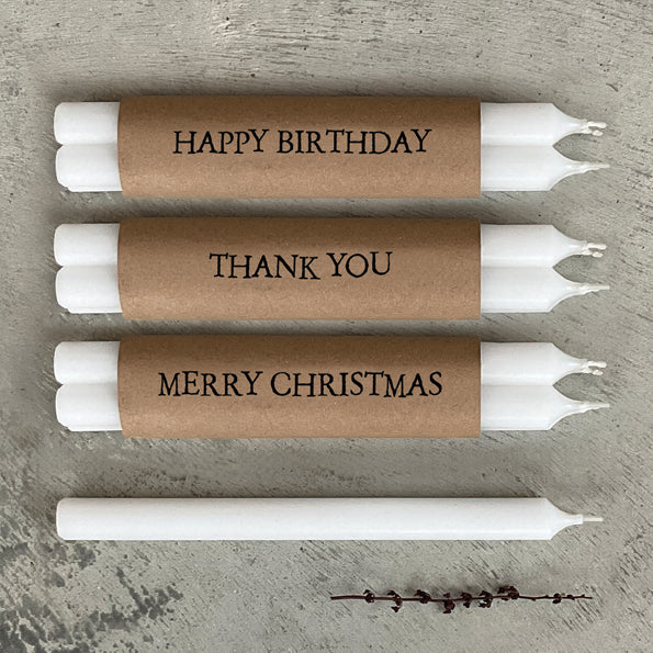 East of India Kraft Wrapped Candles - Merry Christmas
