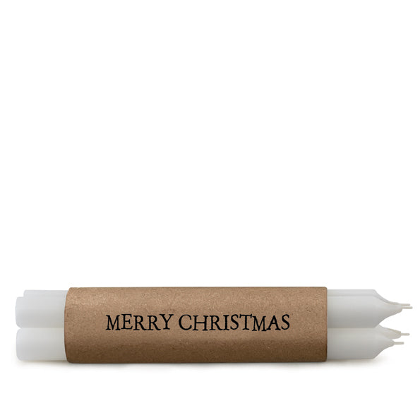 East of India Kraft Wrapped Candles - Merry Christmas