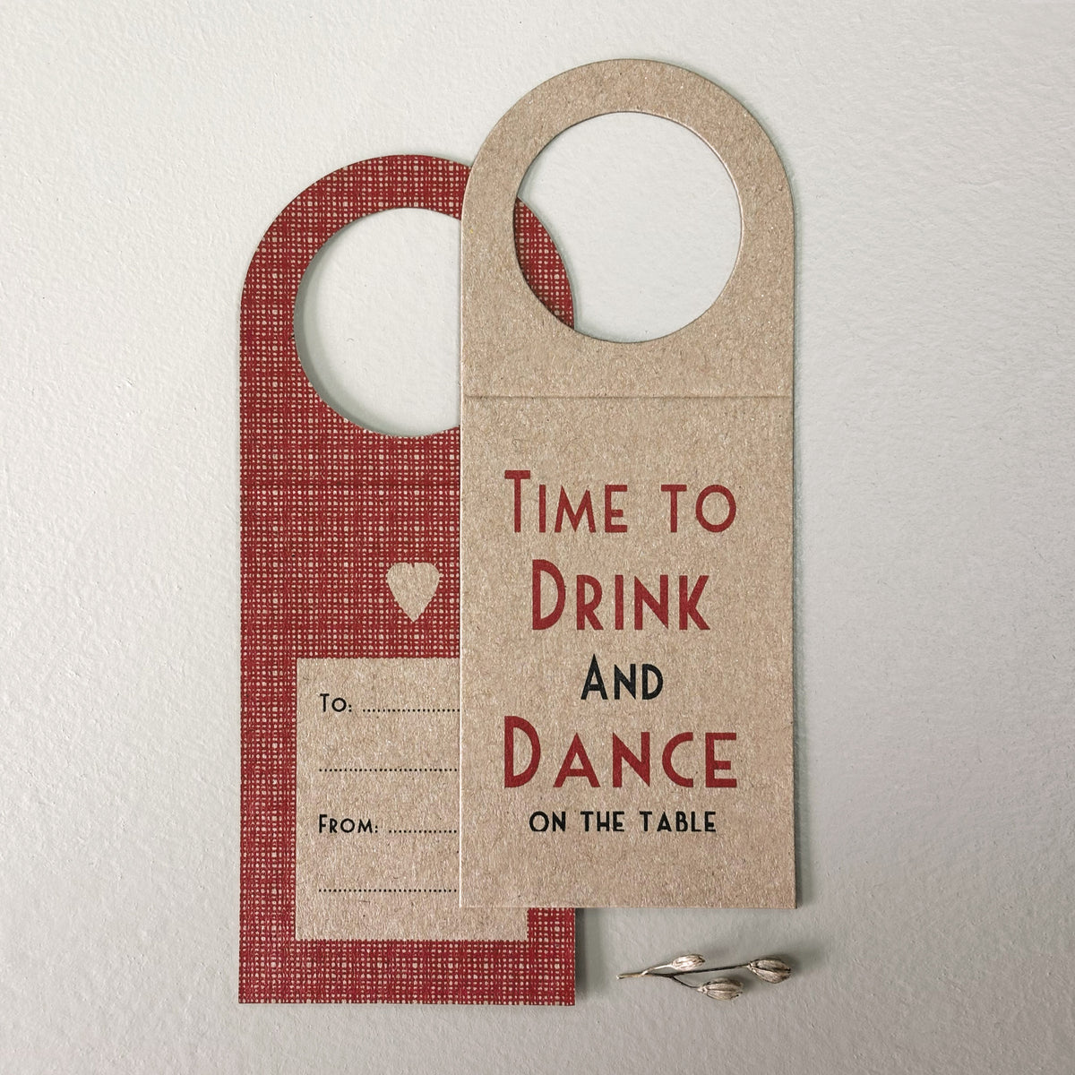 East of India Wine Bottle Gift Tags, Pack of 4 - Time to drink