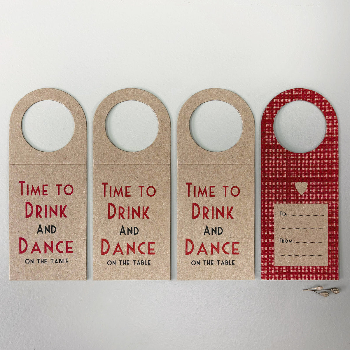 East of India Wine Bottle Gift Tags, Pack of 4 - Time to drink