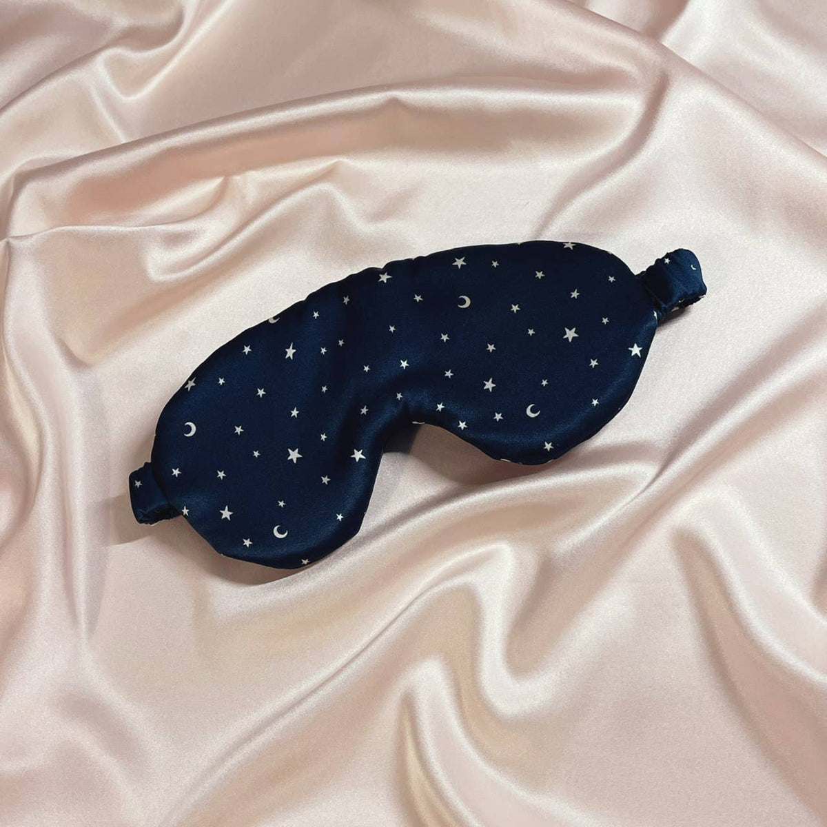 Eliza Mulberry Silk Eye Mask - Navy Star Print