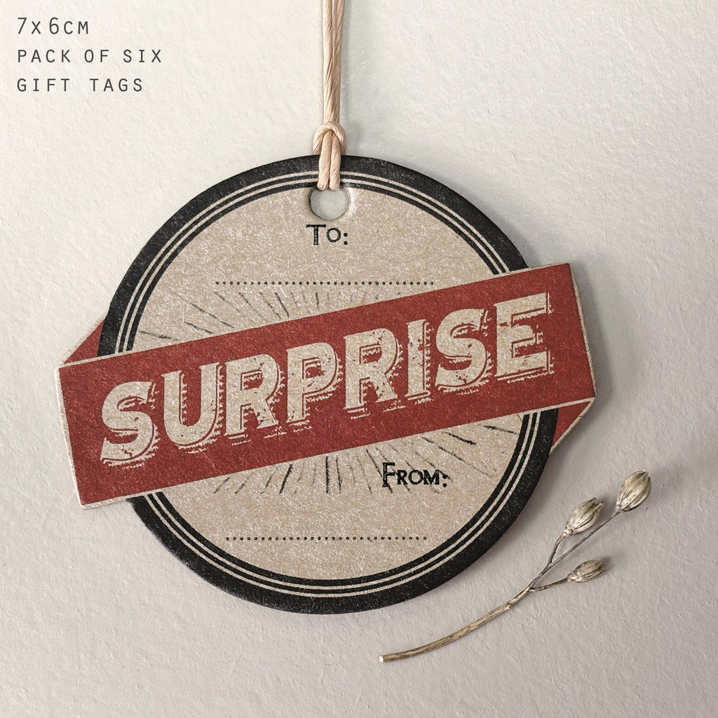 East of India Gift Tags, Pack of 6 - Surprise
