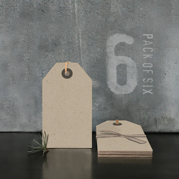 East of India Small Kraft Gift Tags, Pack of 6