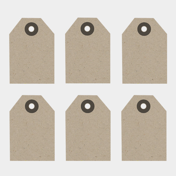 East of India Small Kraft Gift Tags, Pack of 6
