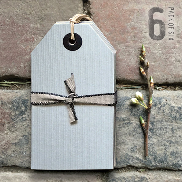 East of India Large Grey Gift Tags, Pack of 6