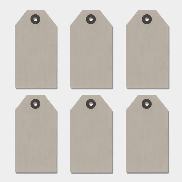 East of India Large Grey Gift Tags, Pack of 6