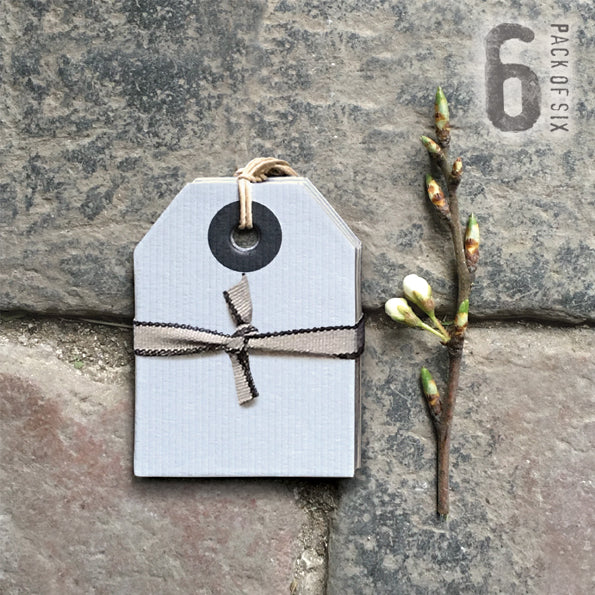 East of India Small Grey Gift Tags, Pack of 6