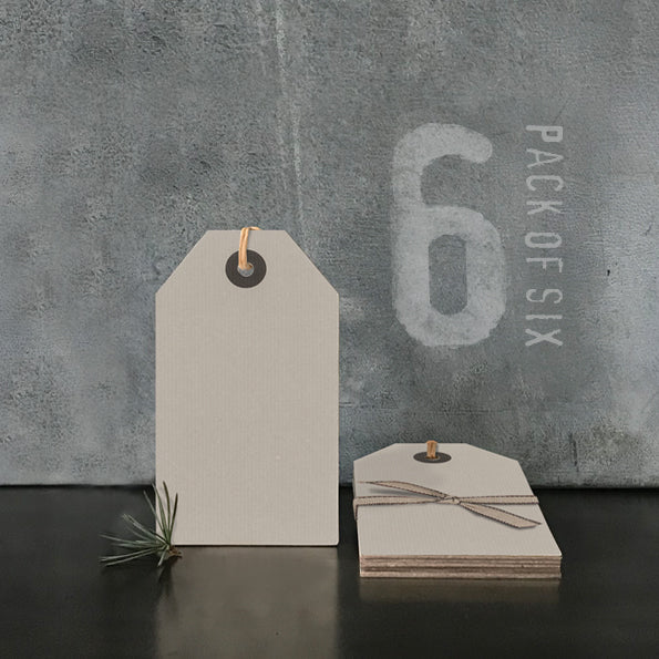 East of India Small Grey Gift Tags, Pack of 6