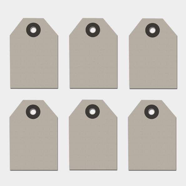 East of India Small Grey Gift Tags, Pack of 6