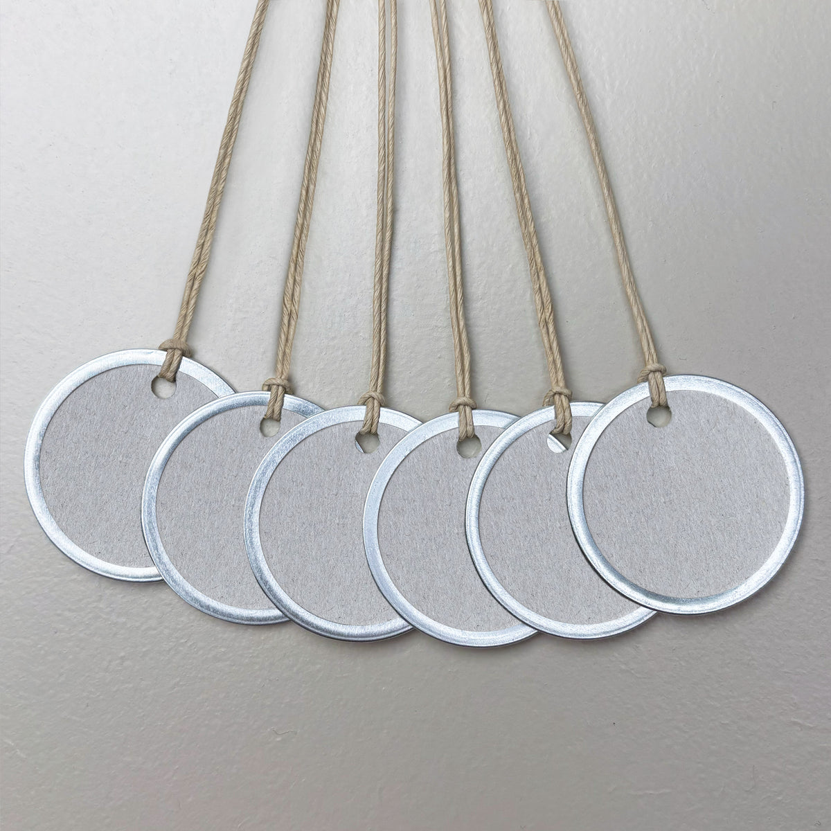 East of India Gift Tags with Metal Edge, Pack of 6 - Grey