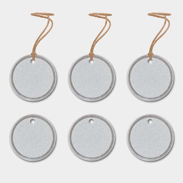 East of India Gift Tags with Metal Edge, Pack of 6 - Grey