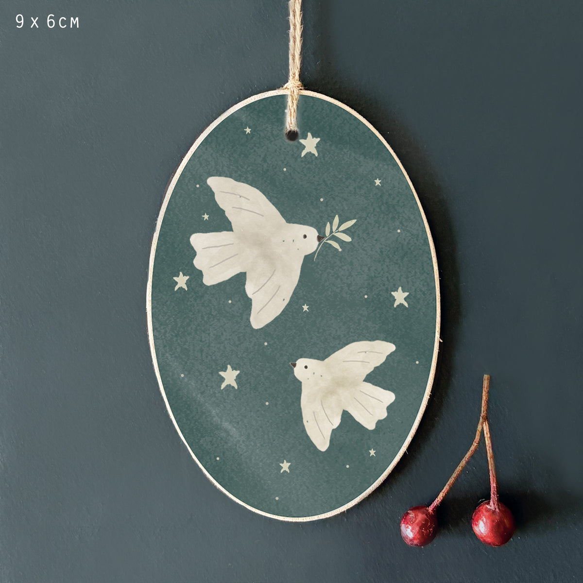East of India Starry Night Gift Tag - Doves