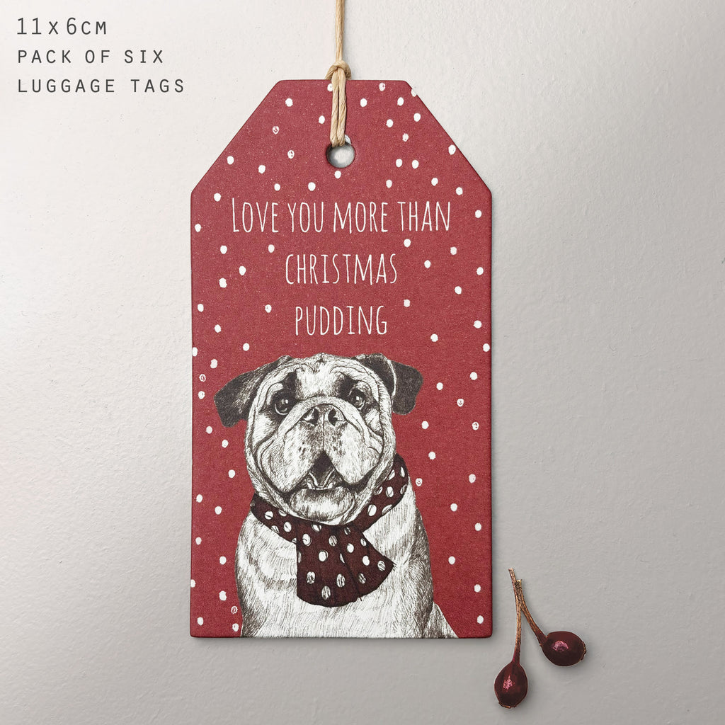 East of India Bulldog Gift Tags, Pack of 6