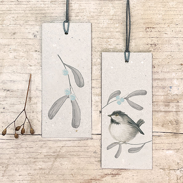 East of India Birds and Berry Gift Tag - Mistletoe