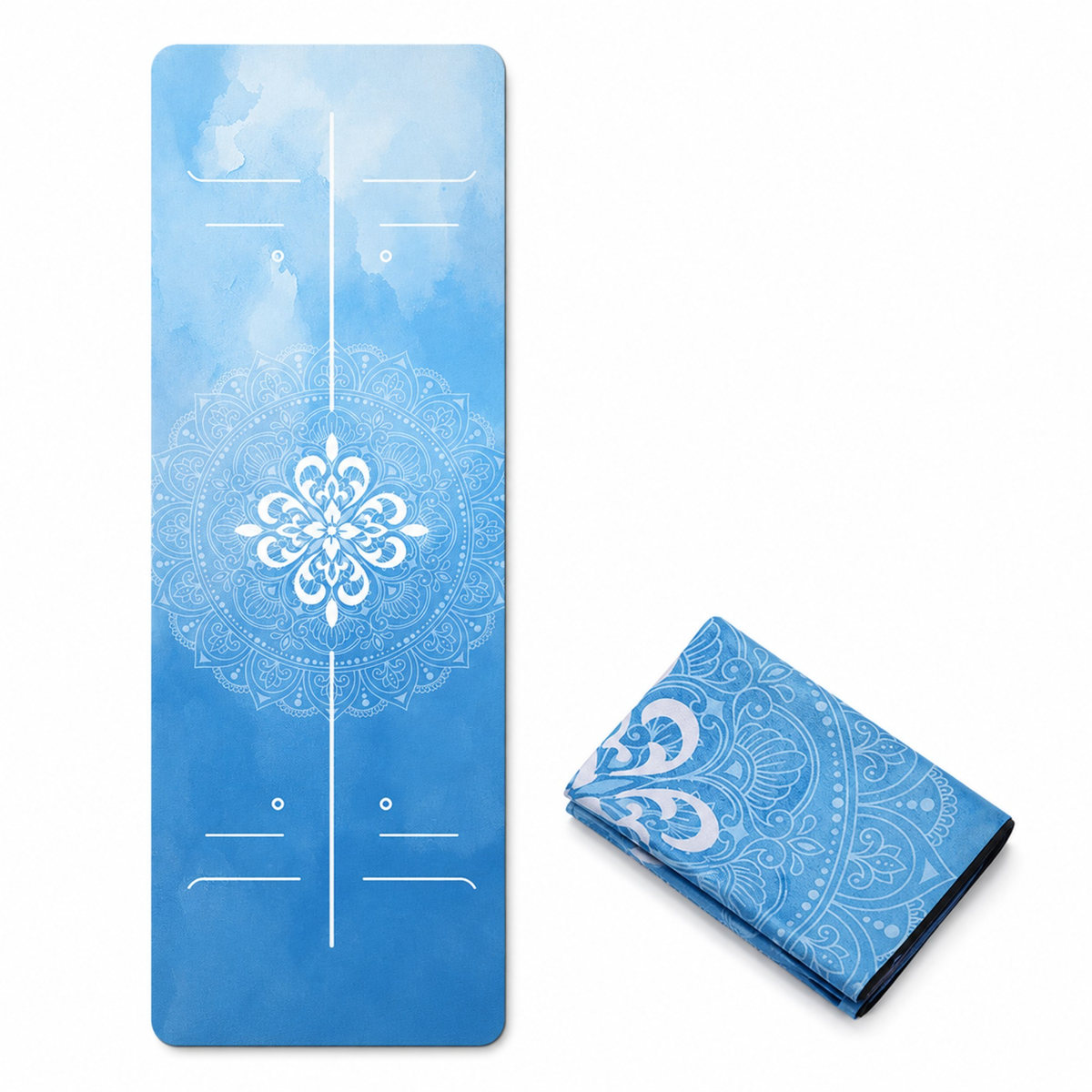 Foldable Suede & Rubber Travel Yoga Mat Towel