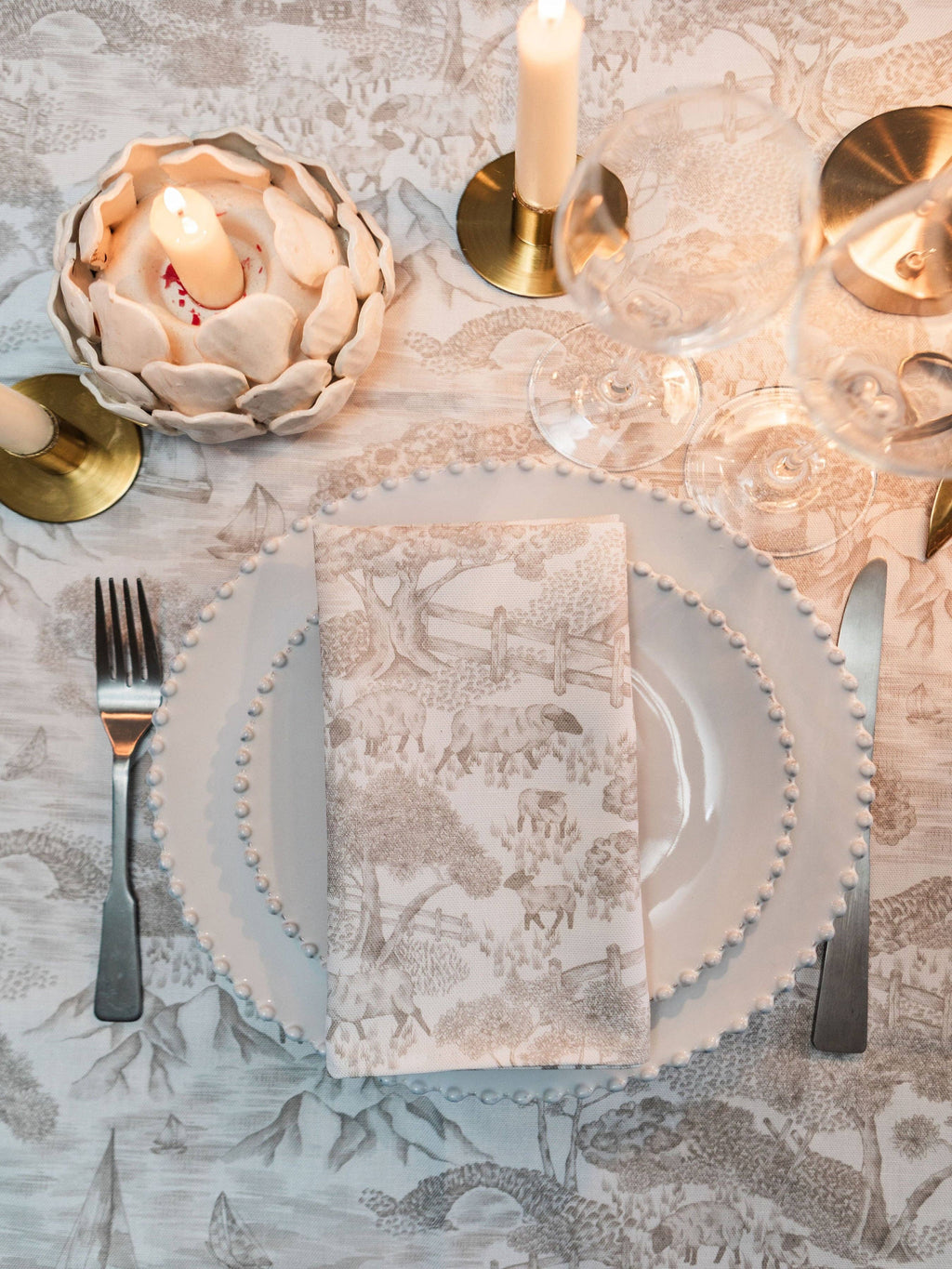 Soft Toile Napkins - Pair