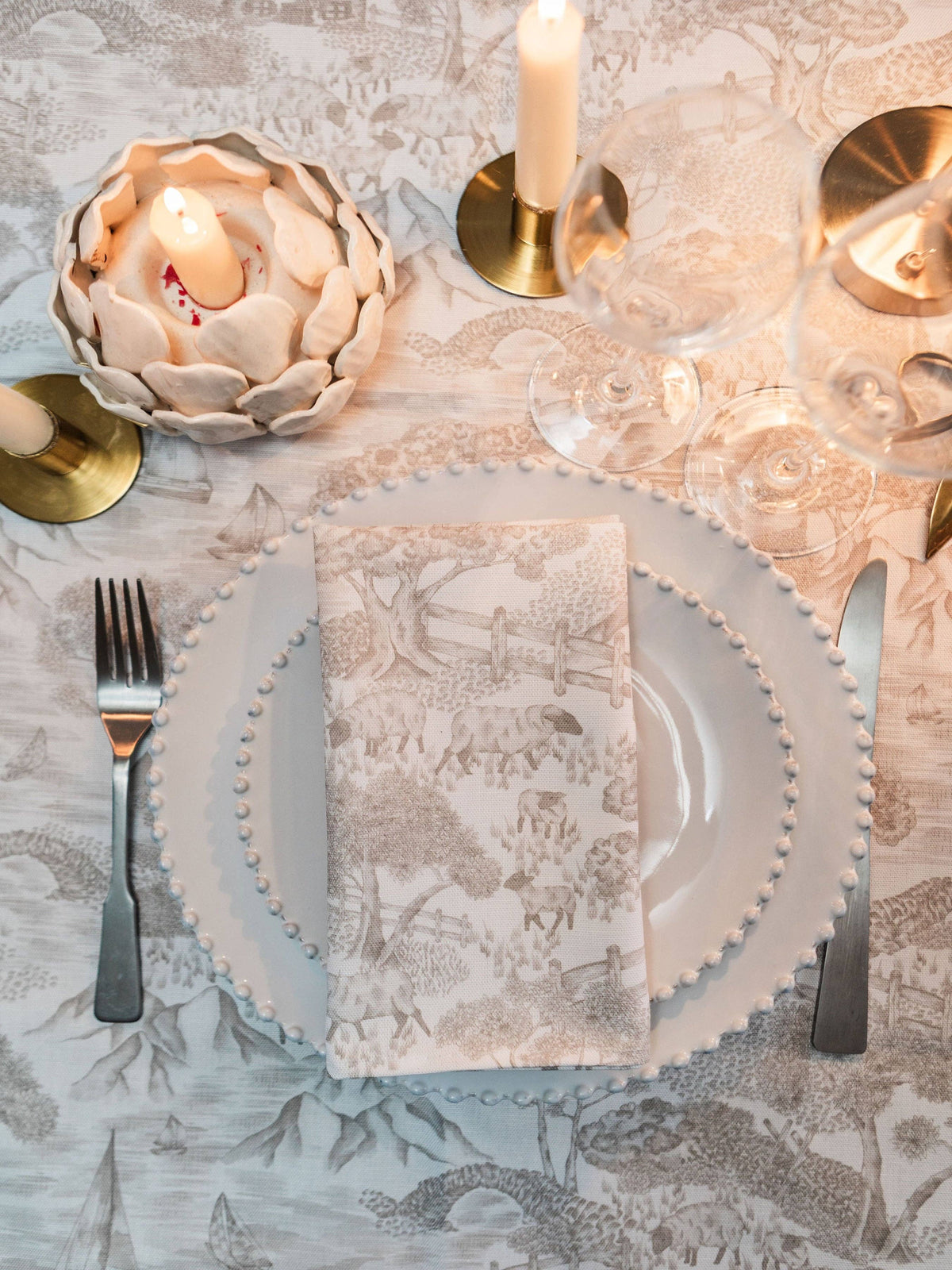 Soft Toile Napkins - Pair