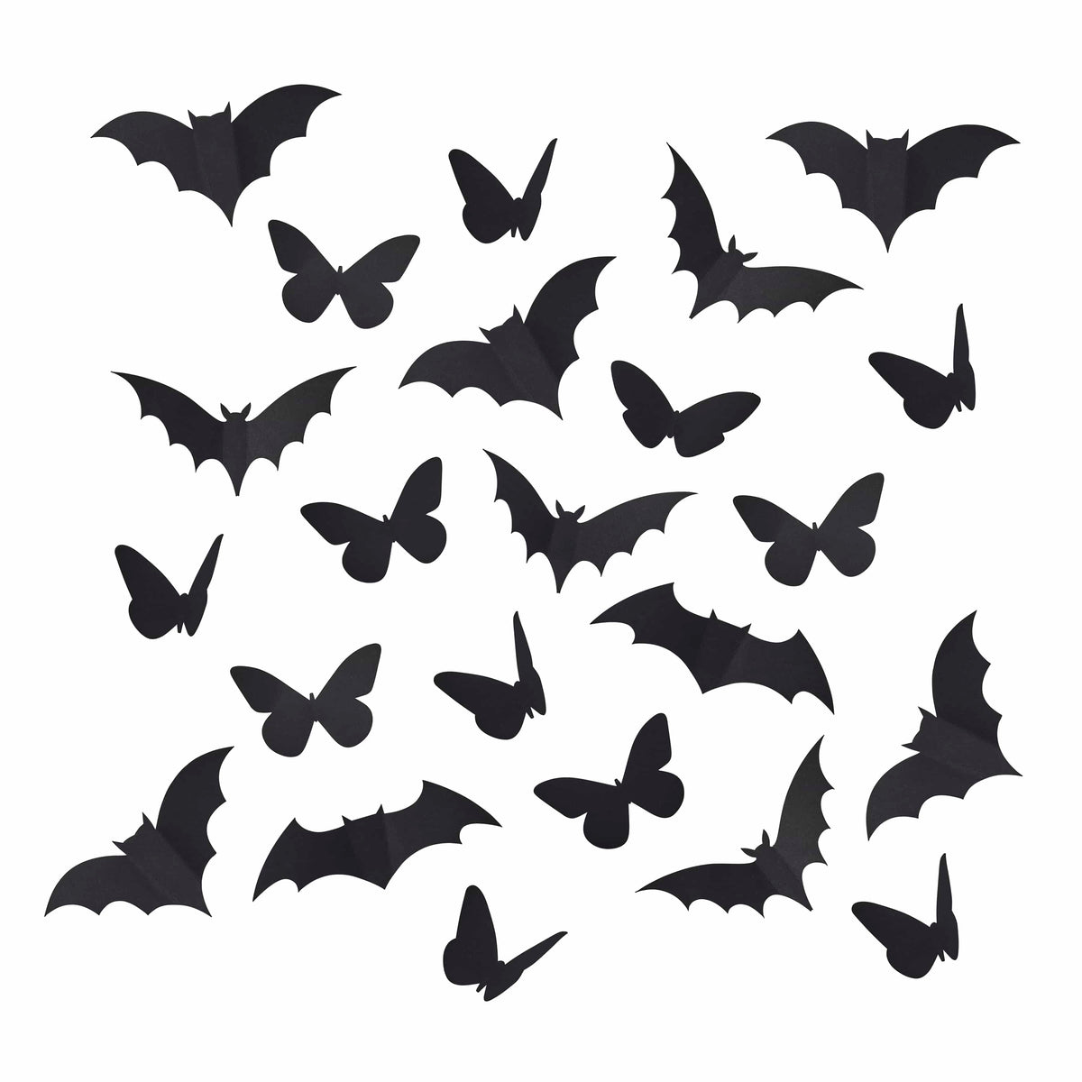 24 Piece 3d Bats & Butterfly Decoration | Halloween Party Supplies UK Party Decorations 24 Piece 3d Bats & Butterfly Decoration