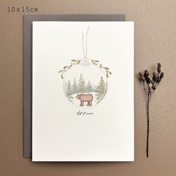 East of India Bauble Christmas Card - Let it snow