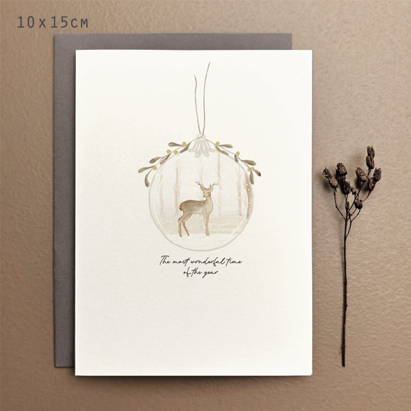 East of India Bauble Christmas Card - Most wonderful time of year