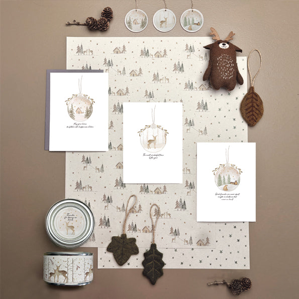East of India Bauble Christmas Card - Most wonderful time of year