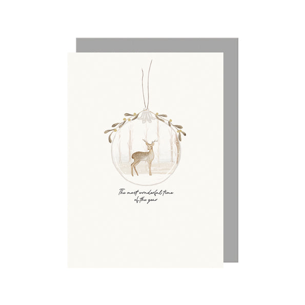 East of India Bauble Christmas Card - Most wonderful time of year