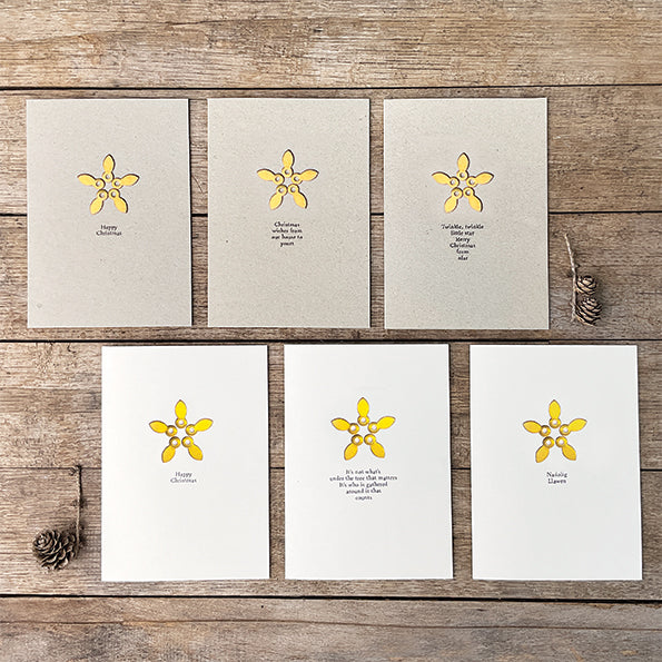 East of India Metal Star Christmas Card - Christmas wishes
