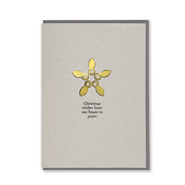 East of India Metal Star Christmas Card - Christmas wishes