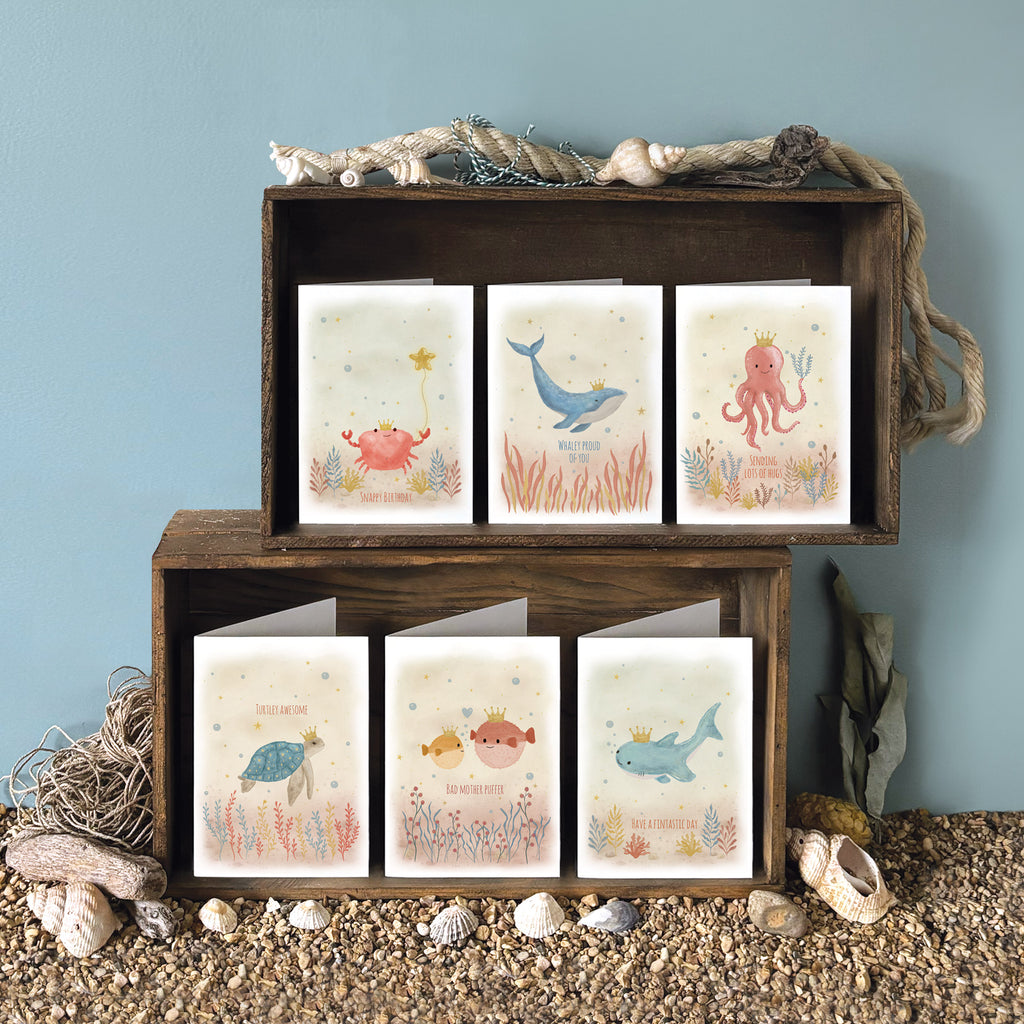 East of India Sealife Greetings Card - Sending lots of hugs