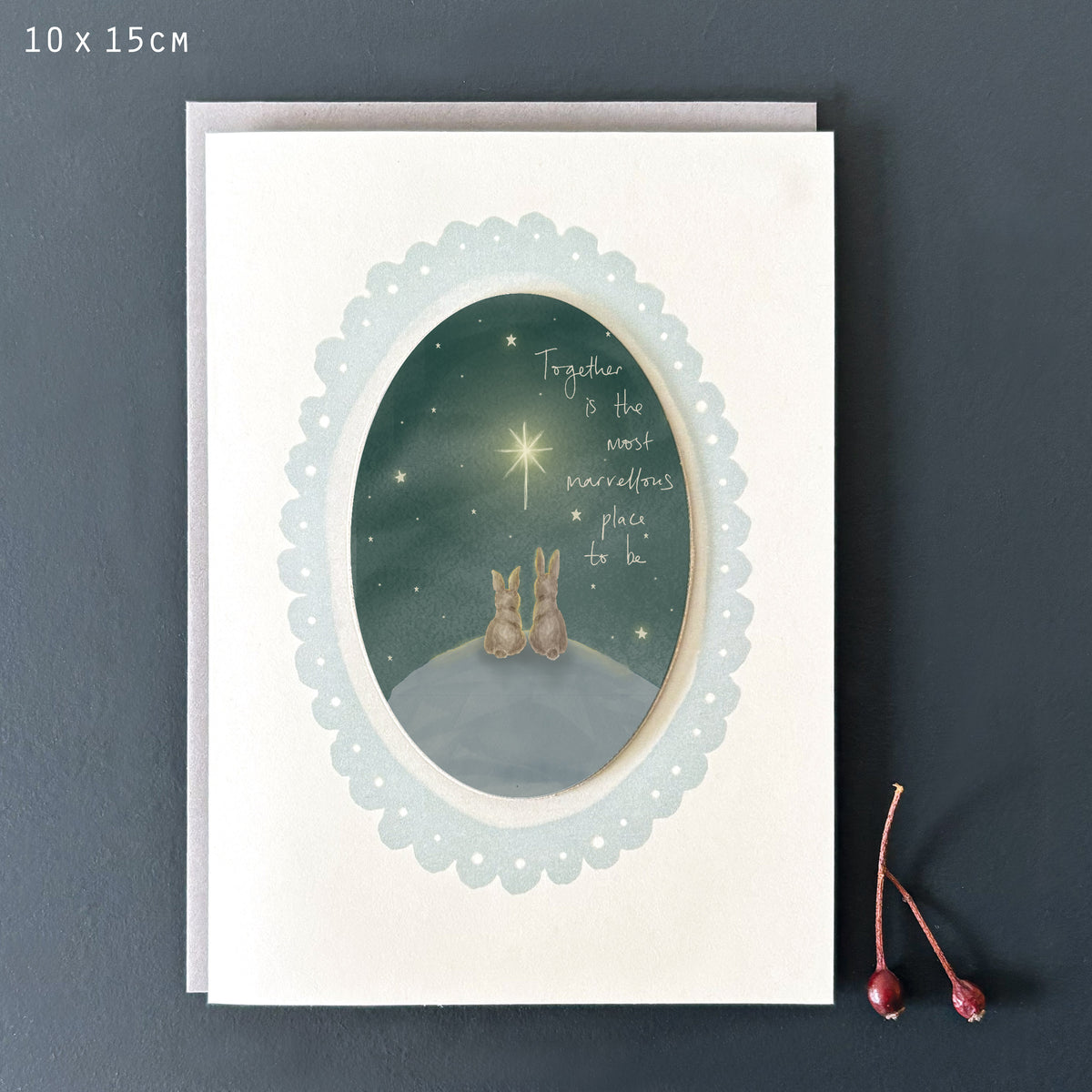 East of India Starry Night Christmas Card - Together is the most