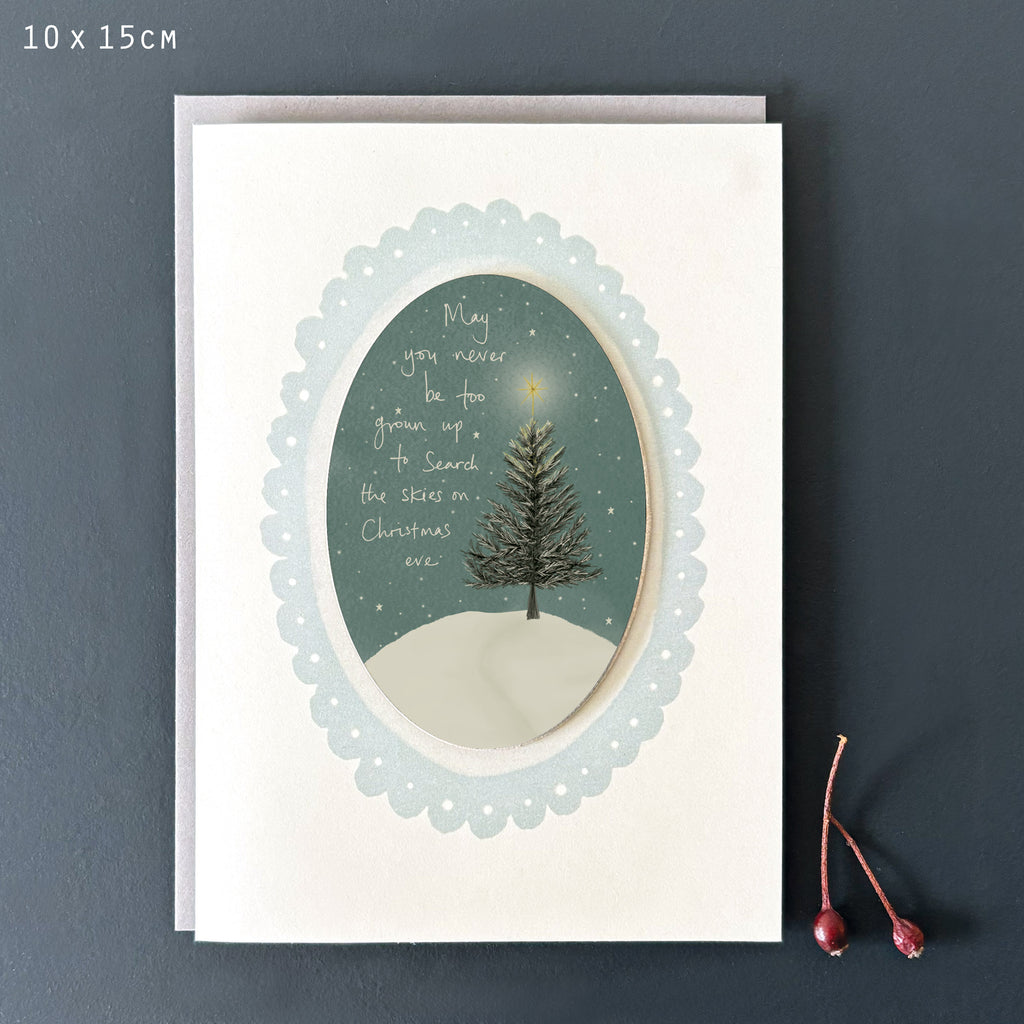 East of India Starry Night Christmas Card - Never too grown up
