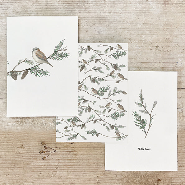 East of India Bird and Berry Christmas Card - Sparrow