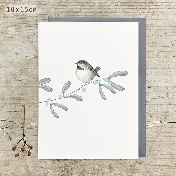 East of India Bird and Berry Christmas Card - Coal tit