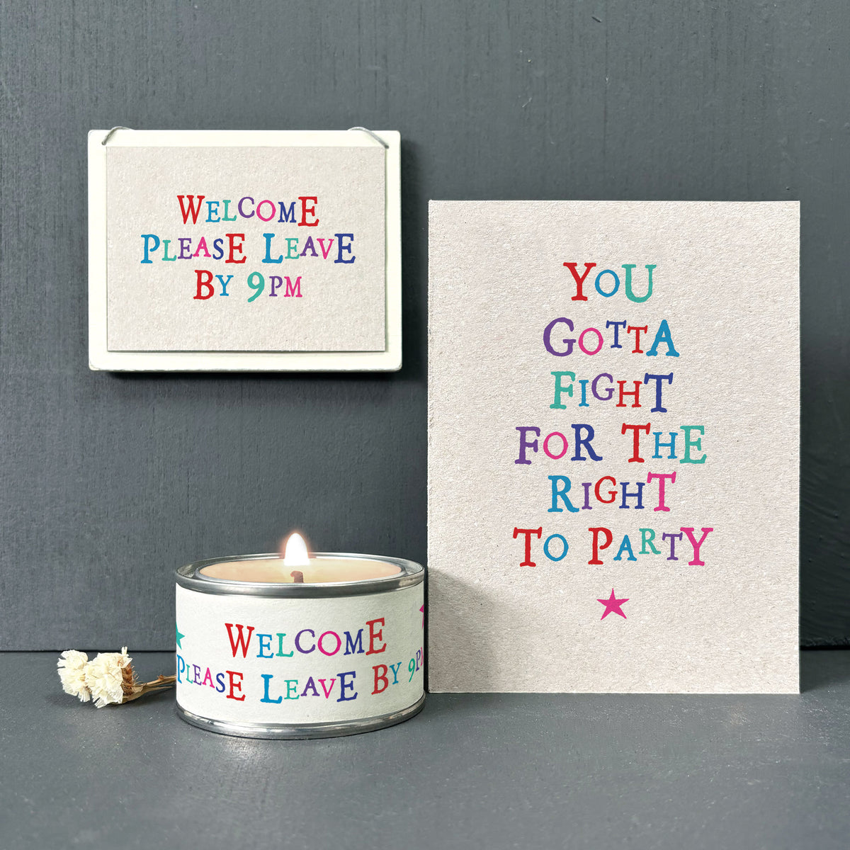 East of India Wobbly Word Greetings Card - Gotta fight for your right