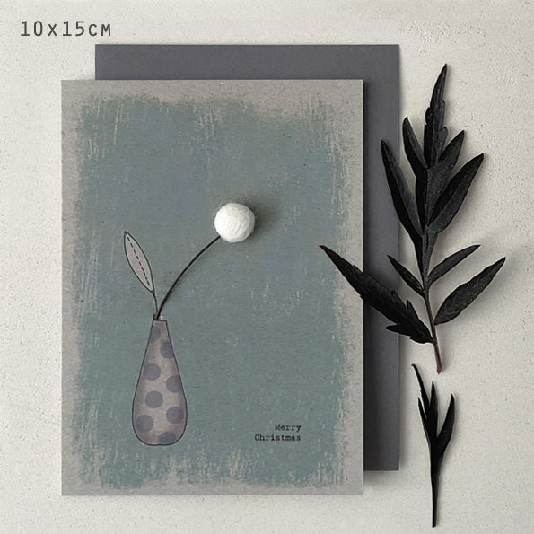 East of India Felt Pompom Christmas Card - Merry Christmas