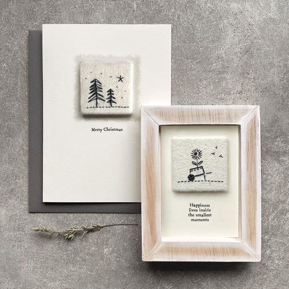 East of India Embroidered Christmas Card - Merry Christmas