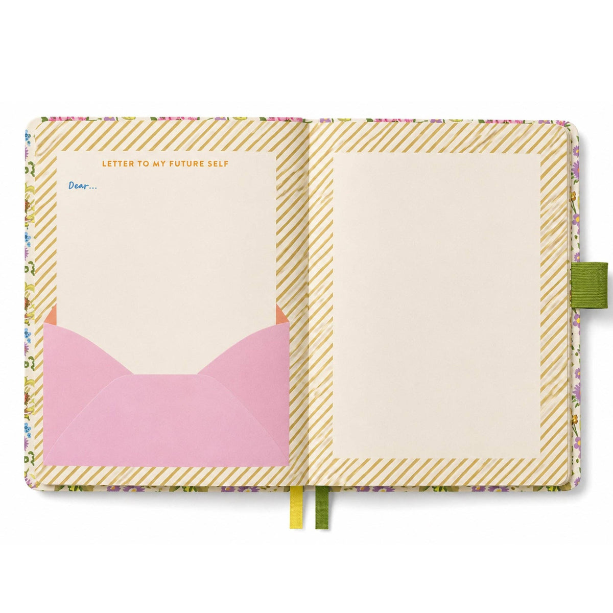 Raspberry Blossom Striped Journal